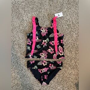 Hurley Girls 2 piece Tankini Swimsuit, size 18/20 NWT